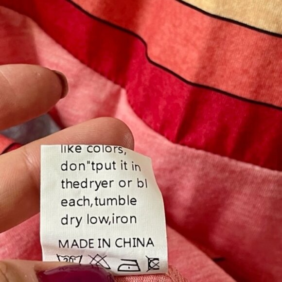 Saukole Women's V-neck Sleeveless Top Rainbow Stripes Pink Plus Size 1XL - Picture 14 of 16